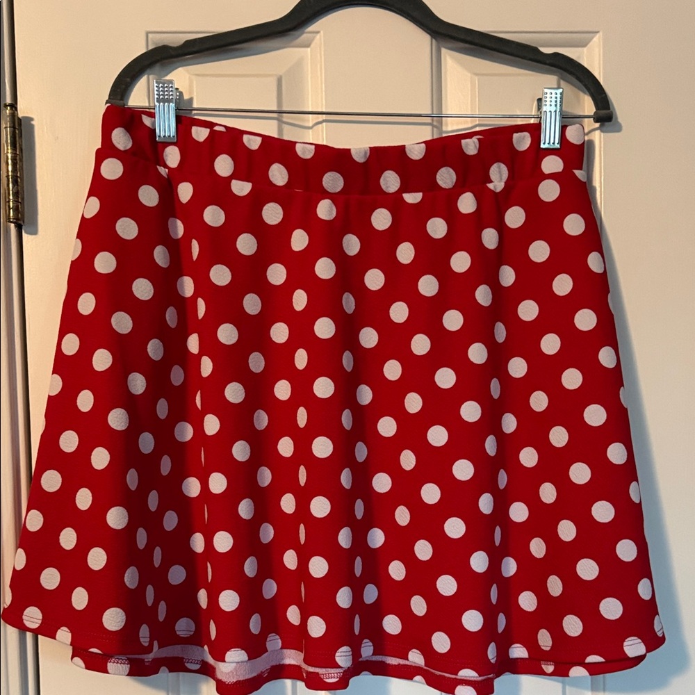 Her Universe Red and White Polka Dot Skater Skirt